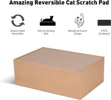 Corrugated Cardboard Cat Scratch Pad, 2-Layer Double-Sided Scratching Mat For Cats - 43*29*14cm棕色5件裝 - 查看 4