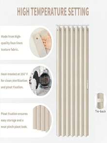 1pc Multifunctional Foldable Door Curtain With Plastic Hooks, No Drilling Required, Room Divider Curtain For Home Use, Suitable For Bedroom, Living Room, Kitchen, Bathroom, Air Conditioner Wind Block, Heat Insulation, Soundproofing, Privacy Protection, Fabric Folding Design, Sliding Style, Easy Installation Without Damaging Walls, Smooth Folding Design With Minimal Space Occupancy, Modern - Multicolor - View 4