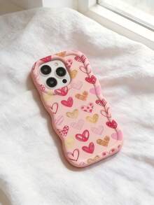1pc Y2K Full-Screen Colorful Heart Pattern Macaron Dopamine Color Soft TPU Wavy Edge Phone Case Compatible With Galaxy A03 A04 A05 A06 A11 A12 A13 A14 A15 A16 A20S A21S A22 A23 A24 A25 A26 A31 A32 A33 A34 A35 A36 A50 A51 A52 A53A54 A55 A56 A73 S20FE S21FE S22 S22U S23 S23+ S23U S233FE S24 S24+ S24U S25 S25+ S25U/ Note 11 Note 12 Note 13 Note 14 /Samrt/Honor/Y7 Y9/Ealme C53 C55 - Pink - View 3