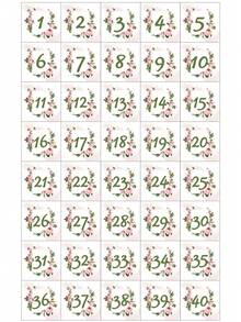 20/30/40 Pcs/Set Floral Wedding Table Numbers. Including Main Table Card, Table Center Decor, Double-Sided Printing, Flower And Geometric Pattern Design - View 17