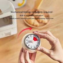 1 buah Timer Masak Dapur, Jam Timer Masak Koki, Timer Visual, Hitung Mundur 60 Menit, Alas Magnetik, Jam Mekanik, Tanpa Baterai, Alarm Berdering, Timer Dapur/Belajar/Kerja/Gym - MultiWarna - View 4