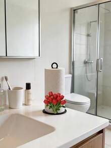 Rak Handuk Dapur Akrilik 2D Berbentuk Tulip - 1 buah Tempat Handuk Dapur Desain Tulip Cantik, Dispenser Kertas Tisu Meja Elegan untuk Penyimpanan. Handuk atau Pengatur Kain Tidak Termasuk. Hadiah Menarik. - MultiWarna - View 9