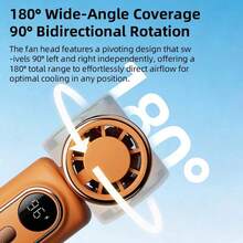 Portable Handheld Clip-On Fan 3-In-1, USB Rechargeable 3000mAh Battery, 5-Speed Wind, 180° Angle Adjustment, Cooling Fan For Travel And Office - 卡片夾式 - 查看 5