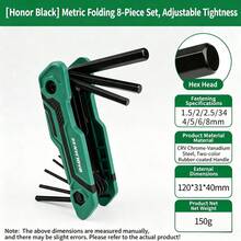 Metric & Imperial Plum-Shaped Folding Hex Key Wrench Set, CRV Chrome Vanadium Steel Portable With Hook Hex Key, For Home, Auto Repair, Bicycle Maintenance And DIY Multi-Purpose Hand Tool - Combo Set - View 9