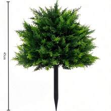 3 Packs Large Artificial Cedar Trees With Stakes - UV Protected Fake Juniper/Pine Shrubs For Outdoor And Indoor Porch Garden Decor, Perfect For Various Holiday Decorations Like Halloween, Christmas, Thanksgiving, Outdoor Ornaments - Multicolor - View 2