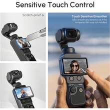 7pcs Accessories For Osmo Pocket 3/4 Camera, Including 3 Screen Protectors + 3 Lens Protectors + 1 Anti-Slip Desktop Stand (Black). 9H Tempered Glass Screen Protector, Equipped With Portable Charging Port And Silicone Anti-Slip Desktop Base. The Base Provides Comprehensive Protection For Your Camera, Not Easy To Fall, Easy To Install, And Has High-Definition Transparency. - View 4
