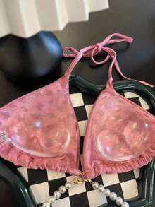 1 paire de coussinets de poitrine en silicone triangulaires, coussinets de soutien-gorge auto-adhésifs push-up pour femmes, coussinets en éponge épaissis invisibles, coussinets de soutien-gorge pour maillot de bain bikini et lingerie, coussinets de soutien-gorge en silicone épaissis push-up pour femmes, robe, maillot de bain, petite poitrine, imperméables, sport, transparents, coussinets de soutien-gorge en silicone élégants - invisibles, réutilisables, épaissis, convenant pour bikini à col licou, levage de lingerie sans couture, accessoires de lingerie doux et confortables pour femmes - Tasse mignonne - Voir 4