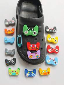 16 Stücke bunte große & kleine Game Controller Serie DIY Mode Sandalen Accessoires, abnehmbare Clog Schuh Dekor, geeignet für Puff Sandalen, Strandtaschen Accessoires, Partygeschenke - Verschiedenfarbig - Übersicht 4