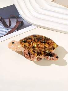 1件裝壓克力海龜髮夾，海洋主題海龜動物抓夾，可愛女孩日常髮飾 - 彩色 - 查看 8