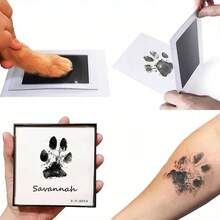 Baby Footprint Inkless Stamp Pad, Non-Stick Ink-Free, Wash-Free, Anti-Cross Contamination, Hand And Footprint Keepsake, , Pet Paw Print, Newborn Souvenir Stamp Pad - Black Plus Two Pieces Of Paper - View 5
