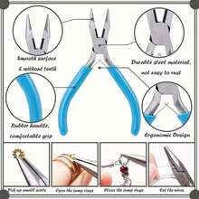 1/3 Pcs Jewelry Making Pliers Set - Includes Needle Nose Pliers, Chain Pliers And Round Nose Pliers, As Well As Wire Cutters - Perfect For DIY Crafts, Beading And Repair - Multicolor - View 5