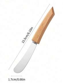 1pc/3pcs/6pcs Stainless Steel Butter Knife Set, Bread Spreader, Suitable For Bread, Jam And Butter, Butter Spreader And Butter Scraper With Long Wooden Handle - View 8
