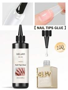 XEIJAYI 1入 100ml 釘膠，適用於壓克力美甲片、貼片美甲、美甲工具，適合女性居家DIY及美甲店使用 - 無色 - 查看 9