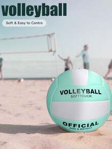 Blassrosa Minze Soft-Touch offizieller Volleyball, langanhaltend PU-Material, auslaufsicheres Ventil, hoch elastischer Sportball, geeignet für Strand, Pool, Rasen, tägliches Training und Outdoor-Gruppenunterhaltung - Verschiedenfarbig - Übersicht 5