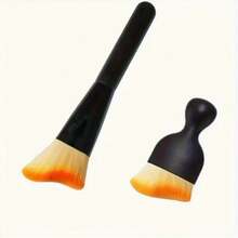 pdva 2pcs Multifunctional Soft Bristle Cleaning Brush Set, Long Handle And Short Handle Dusting Brushes, Curved Brush Head Crevice Dusting Brush, Gentle Non-Scratch Cleaning Tool For Keyboard, Car Interior, Dashboard, Sofa Crevices, Portable Dusting Brush For Home And Car - Multicolor - View 1