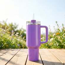 STANLEY ST 40oz Quencher 2.0 Purple Tumbler, Vacuum Insulated Stainless Steel Cup, Non-Slip Handle & Splash-Proof Lid, Large Capacity For Home Office Outdoor Hiking, Aesthetic Holiday Gift - 紫色 - 查看 1