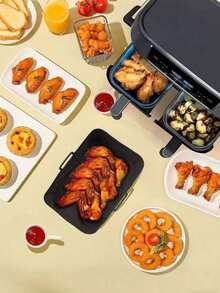 1pc/2pcs Silicone Air Fryer Liner, Reusable Air Fryer Accessories, Disposable Baking Tray Kitchen Liner Replacement, Black - Multicolor - View 11