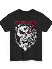 Anime Anime Skull, Overlord Ainz  T Shirt - Black - View 1