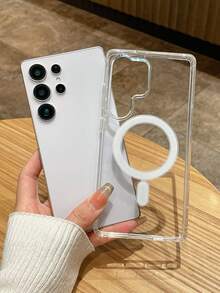 1pc Transparent Magnetic Wireless Charging Phone Case, Covers, Magnetic Clear Phone Case, Slim Minimalist Style, Galaxy Phone Case, Compatible With Galaxy Case, Compatible With Galaxy S24 Ultra/Galaxy S25 Ultra/Galaxy A36/Galaxy S26 Ultra, Phone Case, Compatible With IPhone 17 Pro Max, Phone Case, , Quick Ship, Daily Use & Birthday/Anniversary/Holiday Gift Choice, Phone Accessories, Fast Shipping - Clear - View 11