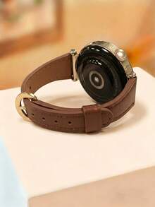 1pc 18mm 20mm 22mm Women's Thin Leather Watch Band Strap Compatible With Samsung Galaxy Watch 4 5 6 7 40/44mm Active GT4 5 6 41/42/46mm - Multicolor - View 16