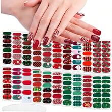 - 20 hojas de tiras de esmalte de uas de Navidad para mujeres y nias, calcomanas de arte de uas de gel, calcomanas de diseo de uas, calcomanas de uas completas para uas, tiras de gel - KIT3 Navidad 3 - Ver 1