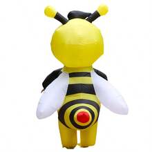 Adult Standing Cycling Bee Inflatable Suit Funny Cartoon Cosplay Suit Holiday Party Performance Props - Multicolor - View 5