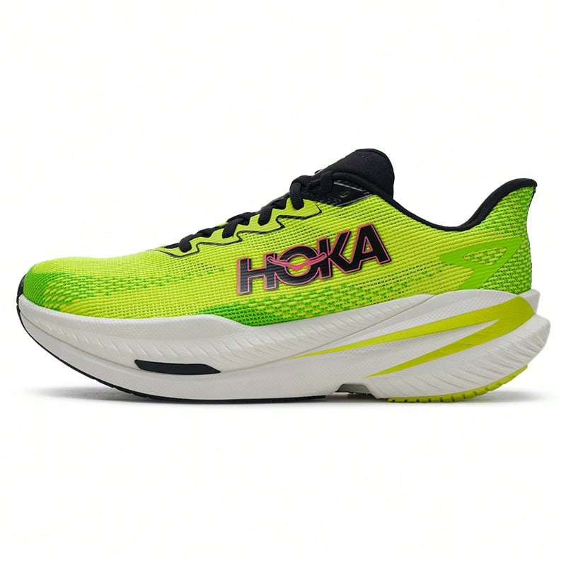 Hoka 男士竞速跑鞋 Mach X 3 休闲鞋 运动鞋 轻便舒适训练鞋 适合日常户外穿着,1168720 - 螢光黃/青檸色 - 查看 1