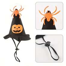 Accesoriu universal de cap pentru animale de companie de Halloween, potrivit pentru pisici și câini: pălărie de dovac de Halloween, accesoriu de Halloween pentru pisici, design elastic adaptabil pentru pisici, articol vestimentar de sărbătoare atrăgător, stil aleatoriu - Multicolor - Vizualizare 4