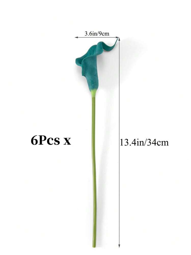 MEHELANY 12支/1支 綠松石色人造馬蹄蓮花 35cm PU材質仿真花 馬蹄蓮人造花束 適用於居家婚禮裝飾、室內外裝飾、花園裝飾、派對裝飾、波希米亞風格裝飾、節日派對裝飾、母親節生日慶祝日常禮物 - 青色 - 查看 7
