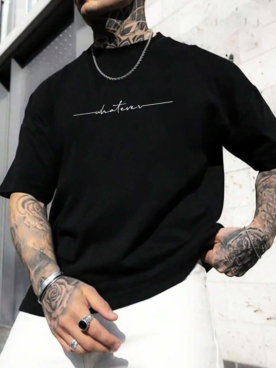Men's Short Sleeve Printed T-Shirt, Plus Size, Summer. - Multicolor - View 1