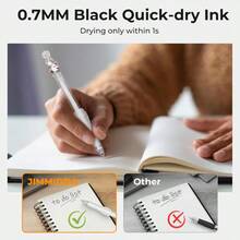 2pcs Soft Grip Quick Dry Gel Pens Black Ink Fine Tip Smooth Writing Suitable For Diary Holiday Office Men Women Students Cute Stationery (Random Color), Back To School - 2 Pieces/PCS - View 7