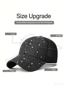 Star Print Trucker Hat, Star-Shaped Print Rhinestone Baseball Cap, Breathable Mesh Adjustable Sun Hat, Suitable For Daily Commute And Outdoor Wear. - Multicolor - View 6
