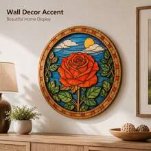 2D Flat, 3-Layer Wooden Rose Art Set, Paintable Floral Wooden Craft Kit, Laser-Cut Multi-Layer Rose Painting Set, Creative Handmade Wall Decor, Suitable For Bookshelf, Desk, Home Decor And Gift Giving - A - View 2