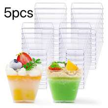 100/75/50/40/30/25/20/15/10/5pcs Transparent Mousse Cups, Dessert Cups, Ice Cream Cups, Transparent Pudding Cups, Party Wedding Catering Supplies, Mini Dessert Appetizer Cups, Restaurant Mini Appetizer Serving Cups, Suitable For Parties, Weddings, Catering, Ice Cream, Pudding And Food Containers, Kitchen Supplies - Clear - View 18