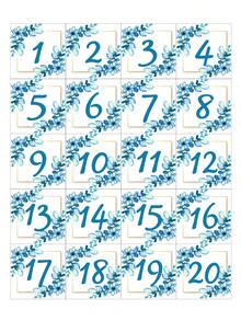 20/30/40 Pcs/Set Floral Wedding Table Numbers. Including Main Table Card, Table Center Decor, Double-Sided Printing, Flower And Geometric Pattern Design - View 22