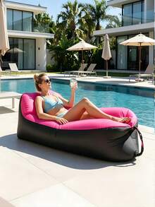 1pc Inflatable Sofa (With Storage Bag), Nap Folding Bed, Camping Lounge Chair, Wear-Resistant And Scratch-Resistant, Easy To Carry, Suitable For Pool Accessories, Camping Gear, Garden Leisure, Inflatable Pool Supplies - Multiple Colors - View 11