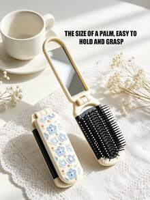 1pc, Foldable Comb Personalized Cute Printed Cartoon Rabbit Minimalist Ins Style Portable Comb Travel Convenient To Carry In Bag Women's Hair Styling Comb Suitable For Holiday Gift - Multicolor - View 5