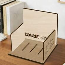 Wooden Bookend Inspirational Quote Mini Desktop Bookshelf Book Corner Sloped Design Storage Rack Gift For Book Lovers And Readers - Apricot - View 4