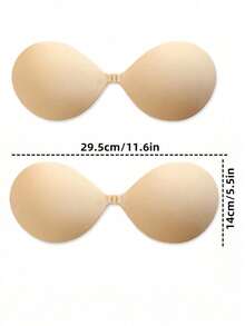 1pc Strapless Backless Push-Up Silicone Adhesive Bra Cups, Invisible Breathable Sticky Bra Pads, Invisible Elastic Band Strapless Push-Up Design, Self-Adhesive Strapless Invisible Style, Suitable For Wedding Dresses/Prom Dresses, Off-Shoulder Tops, Backless Tops, Spaghetti Strap Dresses, Bodycon Dresses, Sheer Tops, Spaghetti Strap Tops, Bridal Shower - Clear - View 4