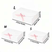 1/8/16Pcs White Foldable Paper Gift Boxes 10.6*7.8*3.1Inch With Pink Satin Bow Ribbon, Bridesmaid Proposal Packaging Box For Wedding Bridal Shower Baby Shower Party Favors - View 3