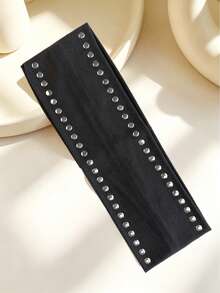 Sweet Cool Punk Style Solid Color Rhinestone Embellished High Elasticity Hair Band, Wide Anti-Slip Non-Tightening Sweet Cool Hot Girl Street Style Versatile Fashion Hair Band Geometric Pattern Bohemian Polyester (Polyester) Hair Band All Seasons Summer Hair Accessories - Multicolor - View 19