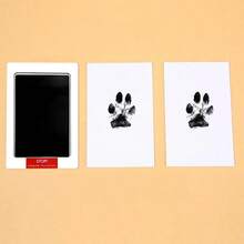 Baby Footprint Inkless Stamp Pad, Non-Stick Ink-Free, Wash-Free, Anti-Cross Contamination, Hand And Footprint Keepsake, , Pet Paw Print, Newborn Souvenir Stamp Pad - Black Plus Two Pieces Of Paper - View 2