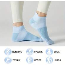1/3/8/5 Pairs Women's Compression Socks - Arch Support Low-Cut Short Socks, Mesh Moisture-Wicking Breathable Sports Casual Socks, Multiple Colors Available (Pink/Blue/Purple/White/Black/Yellow/Green/Beige) - Durable For All Seasons, Suitable For Gym Use - Multicolor - View 3