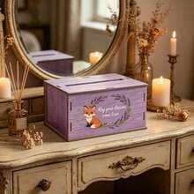 1pc Wooden Card Box, Blessing Heart Gift Box, Party Table Decoration, Suitable For Wedding, Birthday, Bridal Gift, Used For Storing Invitation Cards And Envelopes - Suitable For Various Holidays And Parties - Family Gift - 1PC - View 3
