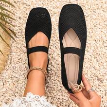 Leopard Print Design Knit Breathable Flat Shoes Mom Shoes Work Daily Wear Casual Shoes Women Home Outdoor Women Shoes - Black - View 13