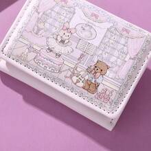 Lolita Style Short Wallet, Cute Rabbit Illustration Multi-Slot Card Holder - Multicolor - View 5