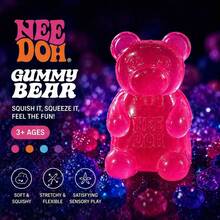 NeeDoh 1個麥芽糖熊捏捏紓壓玩具,可愛透明熊形DIY裝飾飾品玩具,緩解焦慮與ADHD的指尖玩具,理想的舒緩感官創意玩具,桌面裝飾與節日禮物 - 彩色 - 查看 4