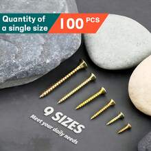 50/100 Pieces Of High-Strength Rigid Self-Tapping Screws, Surface Galvanized Wood Screws, M4 Flat Head Drilled Screws, Suitable For Fiberboard And Wood - Matte Industrial Hardware - 50pcs - View 7