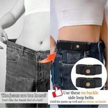 1set Women's Casual Belt, Simple Short Elastic Belt, Buckle-Less Stretch Belt - Suitable For Both Men And Women; Fits Trousers. Available In 6 Colors To Match Various Styles. - Multiple Styles - View 10