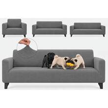 3-Piece Adjustable Stretch Sofa Cover Set - Light Grey - View 5